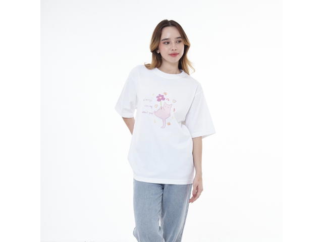 Myyoungs Myyoungs Purple Cat Oversized T-Shirt White - view 2