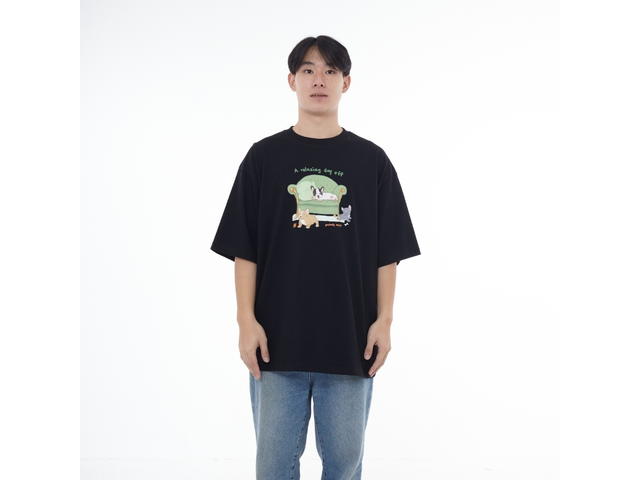 Myyoungs Myyoungs The three puppies Oversized T-Shirt Black - view 2
