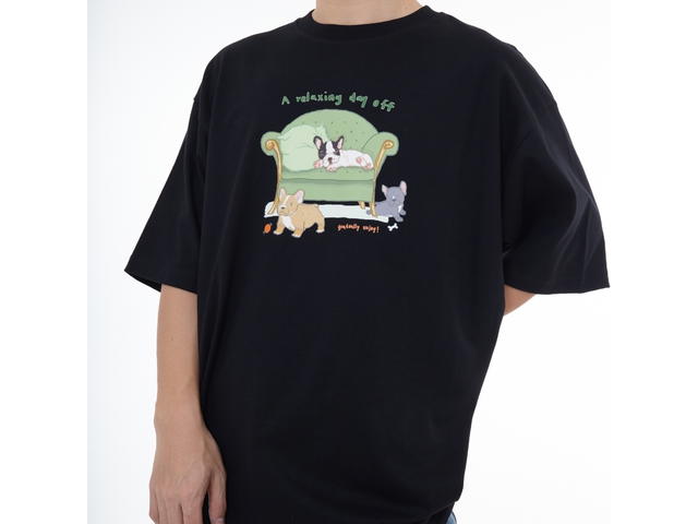Myyoungs Myyoungs The three puppies Oversized T-Shirt Black - view 3
