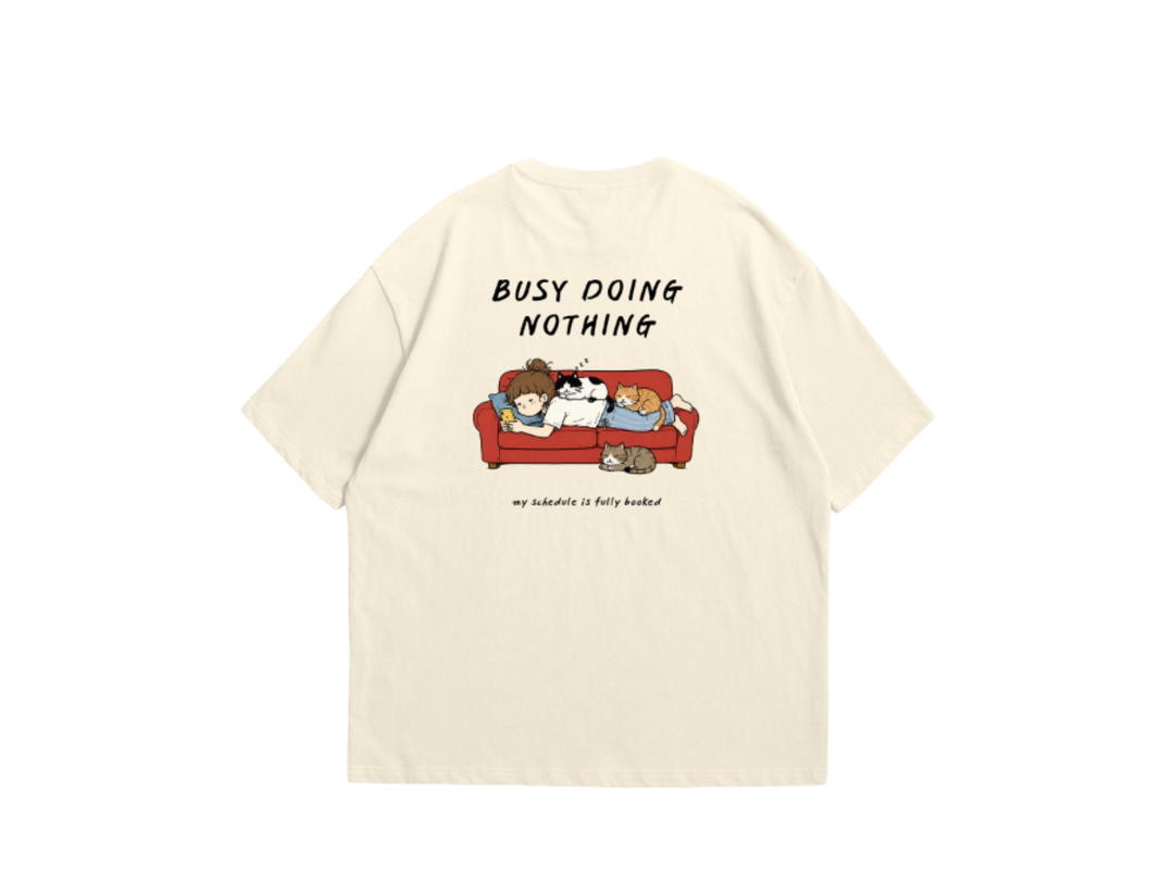 Myyoungs Myyoungs Busy Doing Nothing Oversized T-Shirt Cream