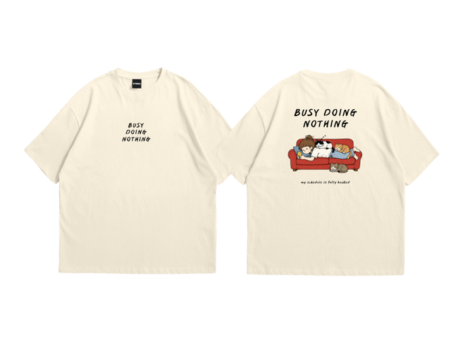 Myyoungs Myyoungs Busy Doing Nothing Oversized T-Shirt Cream - view 2