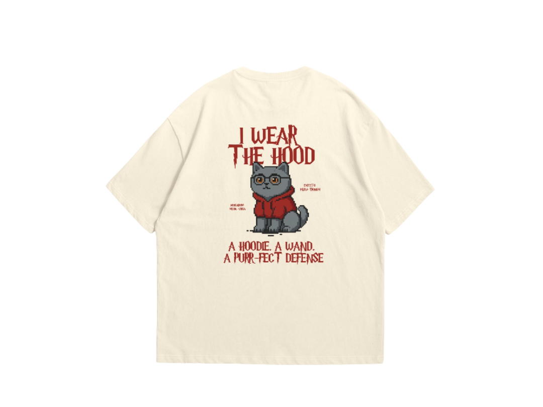Myyoungs Myyoungs Wiz.Cat Oversized T-Shirt Cream