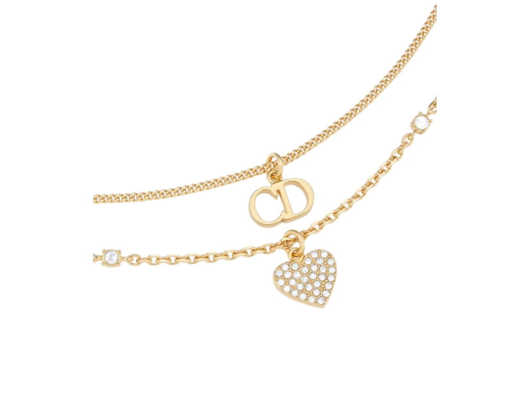 Dior Dior Clair D Lune Necklace In Gold-Finish Metal And Silver-Tone Crystals