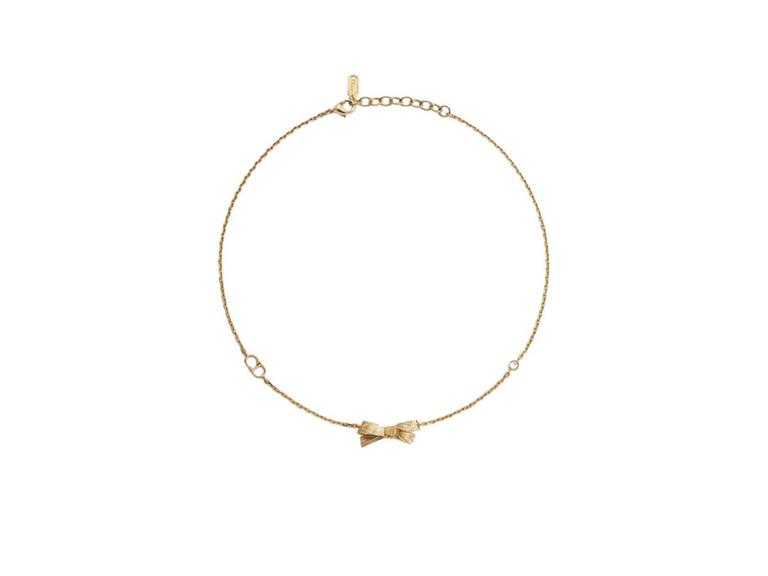 Dior Dior CD Bow Necklace Gold