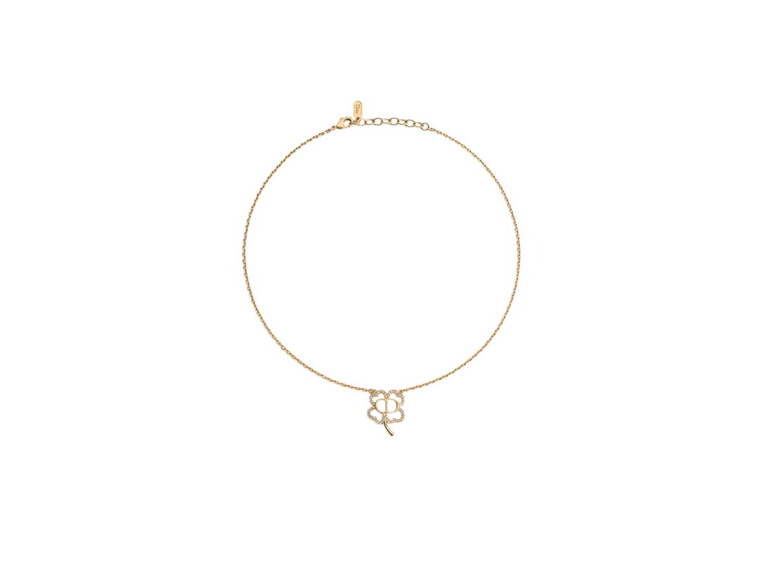 Dior Dior CD Shiny Clover Necklace Gold-Finish