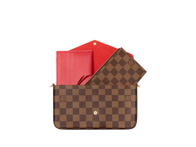 Louis Vuitton Louis Vuitton Félicie Pochette Brown Cerise Red - view 2