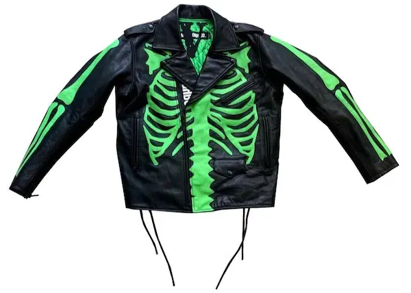 Buy Neighborhood x Vlone Skeleton Leather Jacket Black/Green at Sasom – Authentic and Ready to Ship