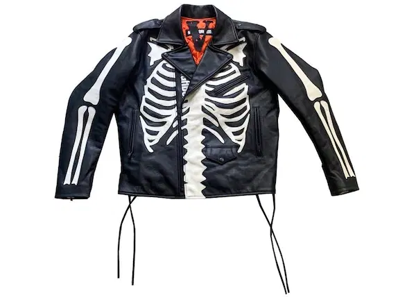 Buy Neighborhood x Vlone Skeleton Leather Jacket Black/White at Sasom – Authentic and Ready to Ship
