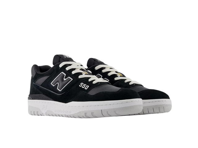 New Balance New Balance 550 Suede Perforated Leather Black White - view 2
