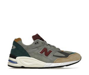 Buy New Balance 990v2 Grey Green Maroon at Sasom – Authentic and Ready to Ship