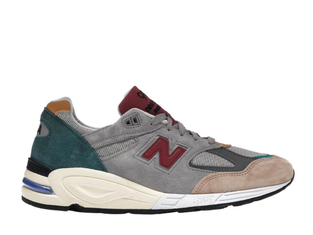 New Balance New Balance 990v2 Grey Green Maroon