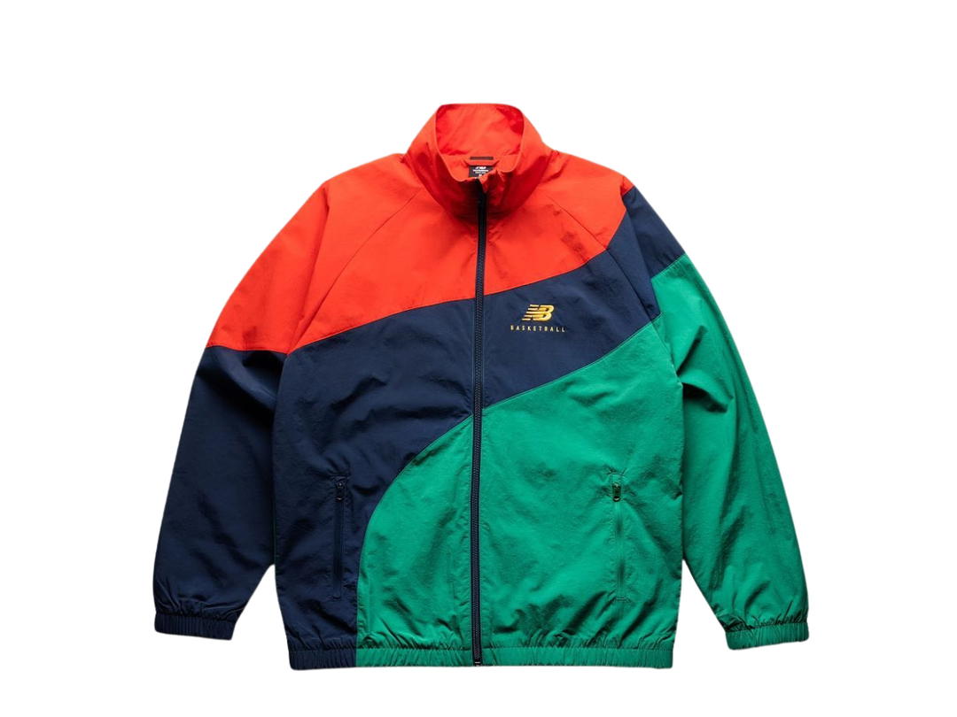 New Balance New Balance Basketball Track Jacket In Red Navy and Green