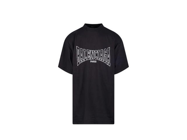 Balenciaga Balenciaga Paris Logo Printed Oversized T-Shirt Black - view 1