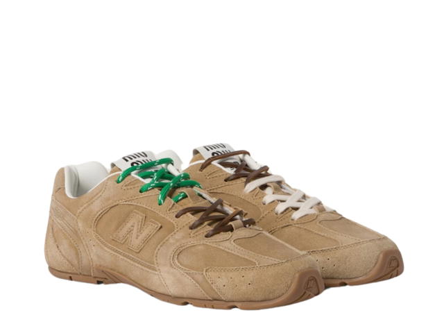 Miu Miu Miu Miu X New Balance 530 Sl Suede Sneakers Ecru - view 2