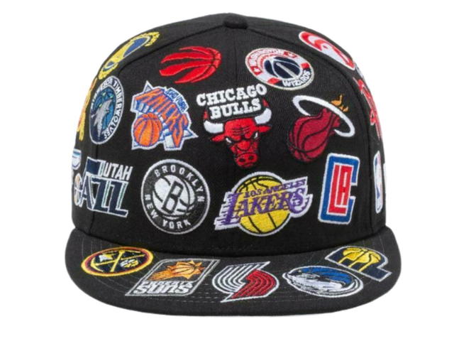 New Era New Era 9Fifty NBA Team Logo All Over Basketball Snapback Cap Black Adjustable - view 2