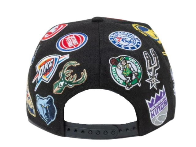 New Era New Era 9Fifty NBA Team Logo All Over Basketball Snapback Cap Black Adjustable - view 3