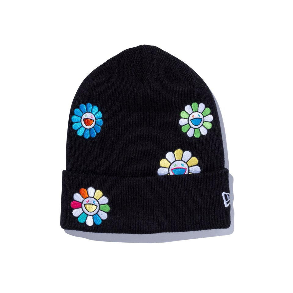 Takashi Murakami New Era x Takashi Murakami Flower Allover Basic Cuff Knit Beanie Black
