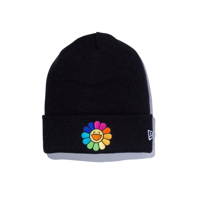New Era New Era x Takashi Murakami Flower Basic Cuff Knit Beanie Black - view 1