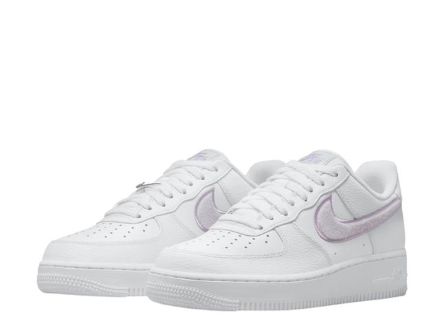 Nike Nike Air Force 1 07 Essential Low Chenille Swoosh White Lilac - view 3