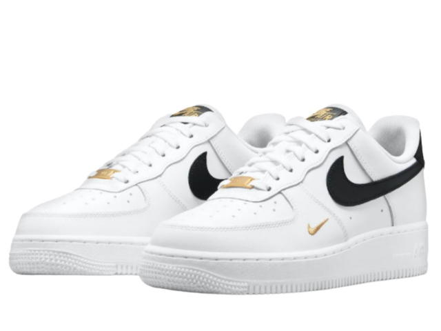 Nike Nike Air Force 1 Low '07 Essential White Black Gold Mini Swoosh (Women's) - view 3