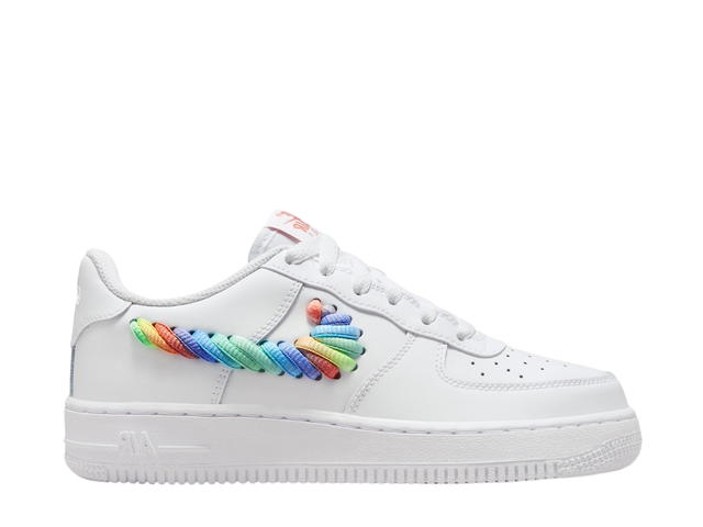 Nike Nike Air Force 1 Low White Rainbow Lace Swoosh (GS) - view 1