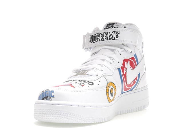 Nike Nike Air Force 1 Mid Supreme NBA White - view 3