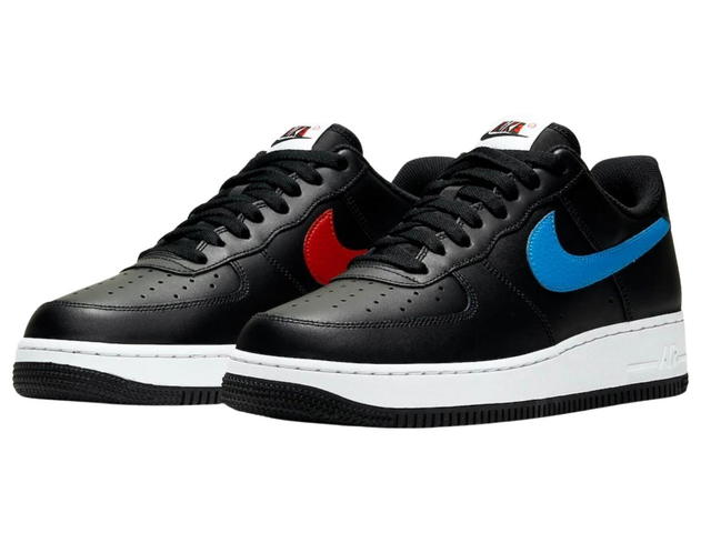 Nike Nike Air Force 1 Noir Bleu Rouge - view 3