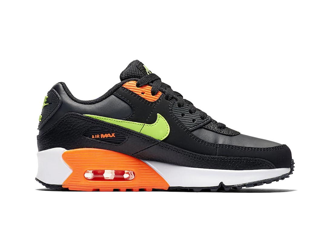 Nike Nike Air Max 90 Black Total Orange Ghost Green (GS)