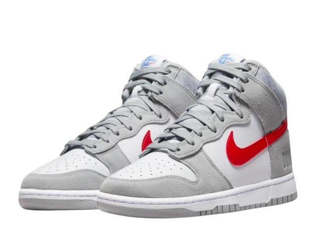 Nike Nike Dunk High Light Smoke Grey Gym Red - view 3