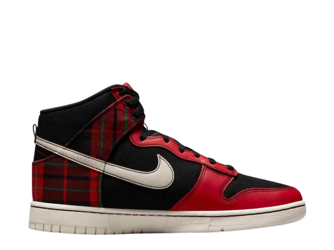 Nike Nike Dunk High SE Tartan Plaid Black University Red