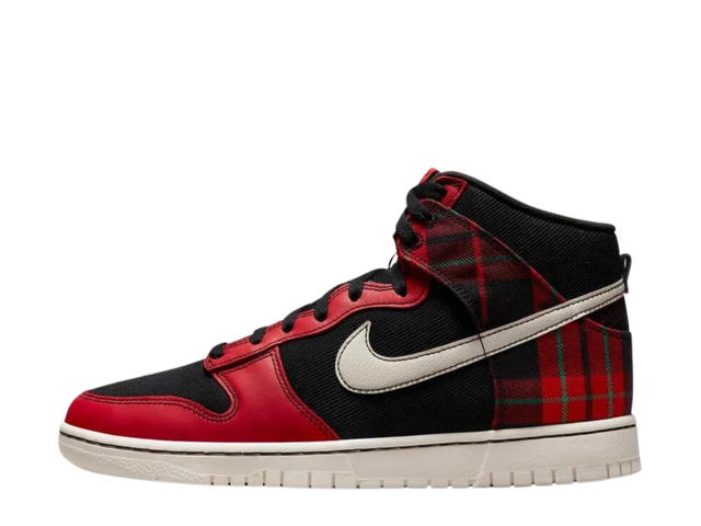 Nike Nike Dunk High SE Tartan Plaid Black University Red - view 2