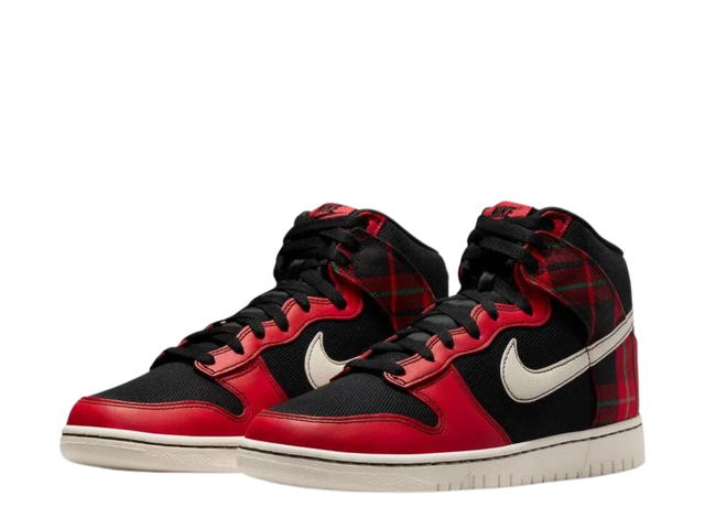 Nike Nike Dunk High SE Tartan Plaid Black University Red - view 3