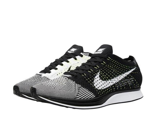 Nike Nike Flyknit Racer Black White Volt - view 3