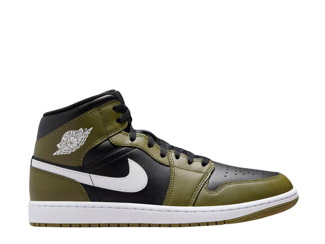 Jordan Jordan 1 Mid Black White Olive - view 1