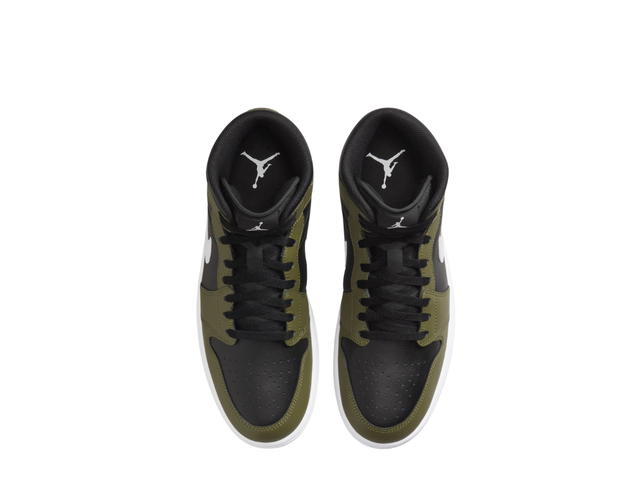 Jordan Jordan 1 Mid Black White Olive - view 3