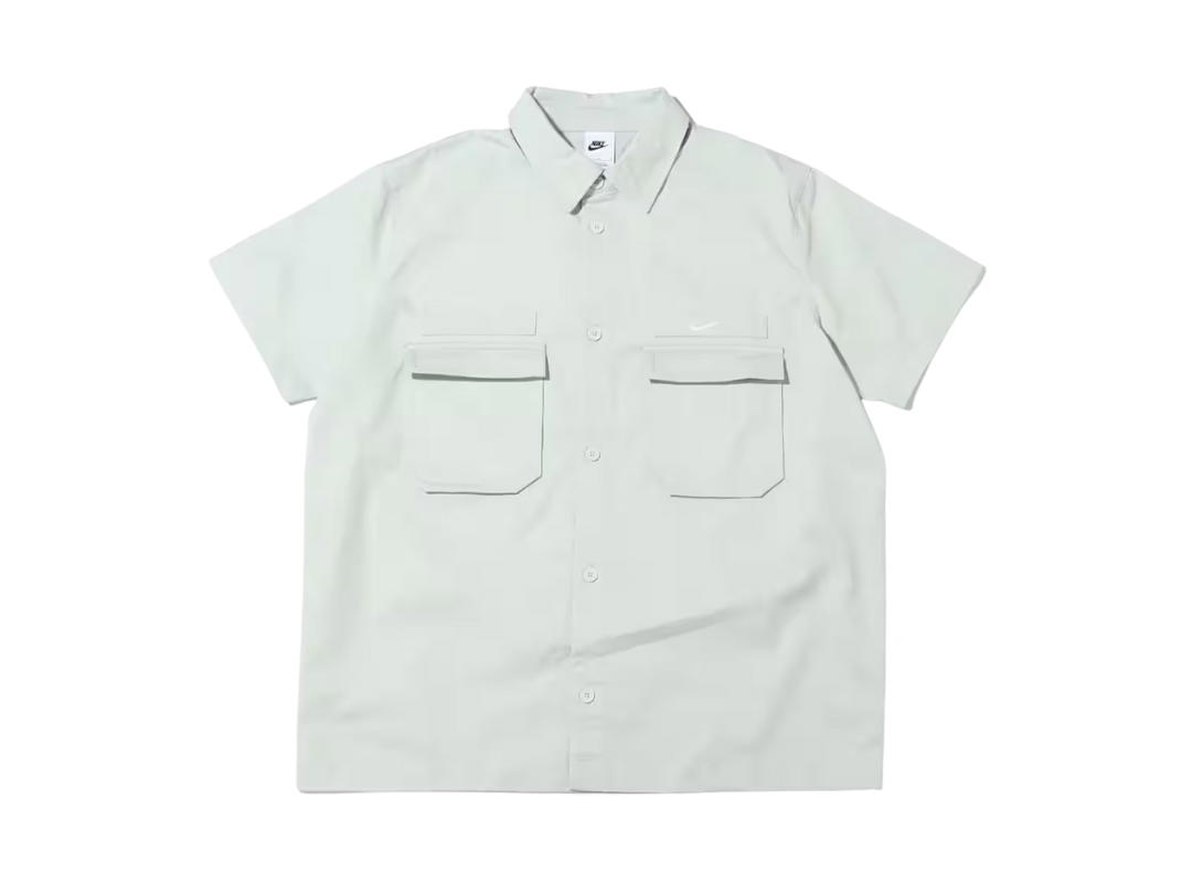 Nike Nike Life Military Short-Sleeve Button-Down Shirt Light Silver-White