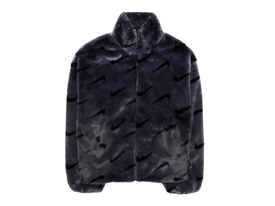 Nike Nike Printed Faux Fur Jacket Dark Smoke Grey Black (W)