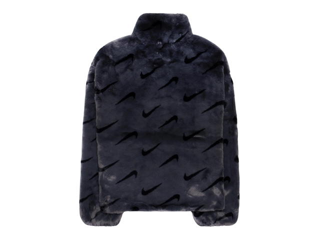 Nike Nike Printed Faux Fur Jacket Dark Smoke Grey Black (W) - view 2