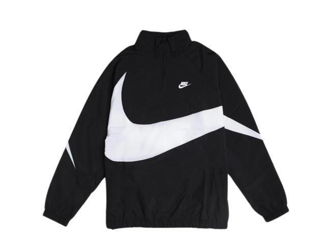 Nike Nike Swoosh Woven Halfzip Jacket Black White - view 1