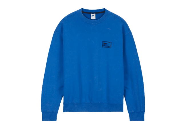 Nike Nike x Stussy Acid Wash Crew Fleece Blue - view 1