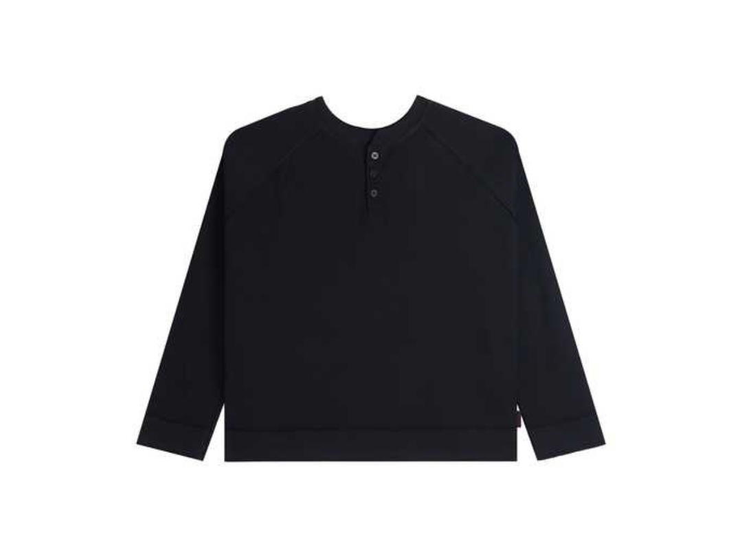 NWL NWL Henley Shirt long Sleeve Waffle Black