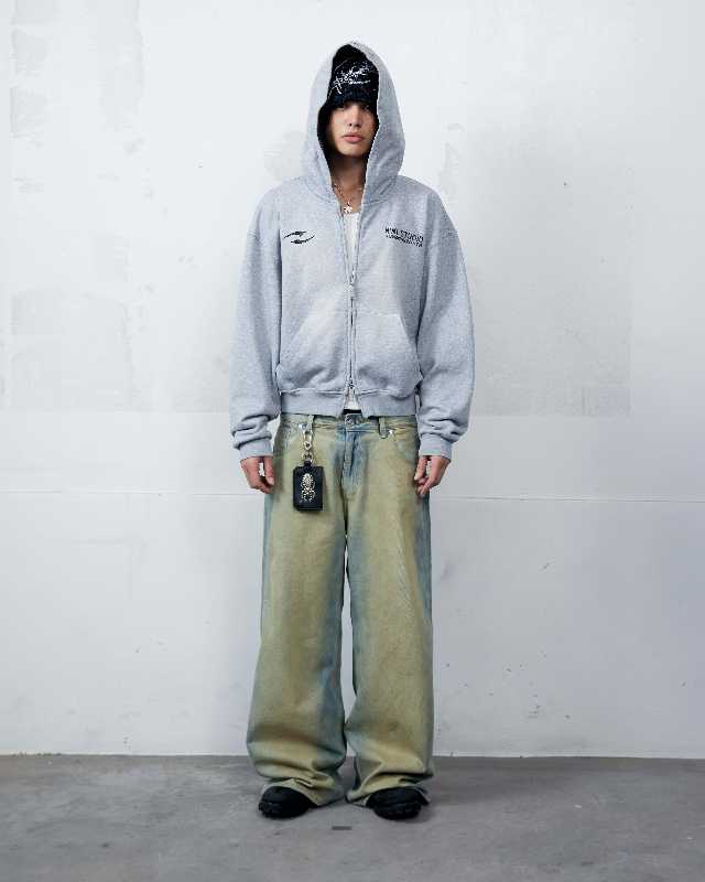 NWL NWL Hoodie Zip Fade Plaid Hood Gray - view 3