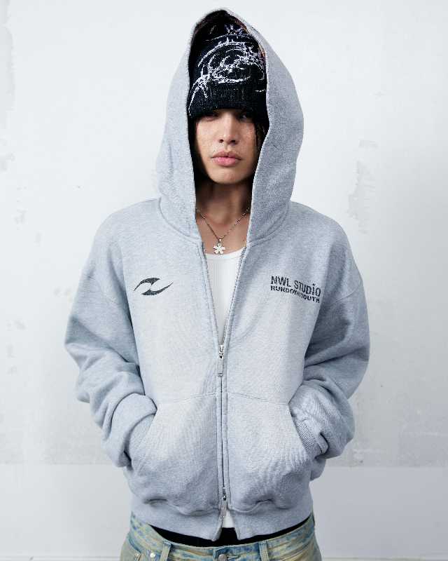 NWL NWL Hoodie Zip Fade Plaid Hood Gray - view 5