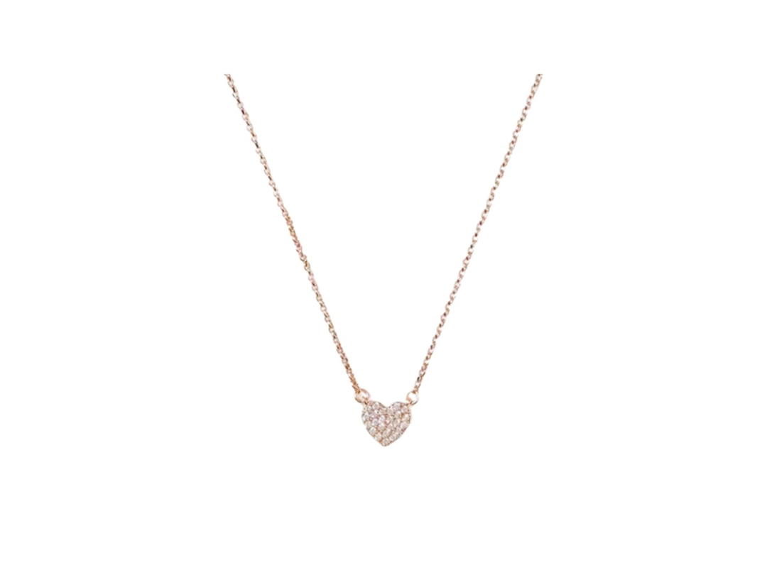 Katespade Katespade Yours Truly Pave Heart Mini Pendant Necklace
