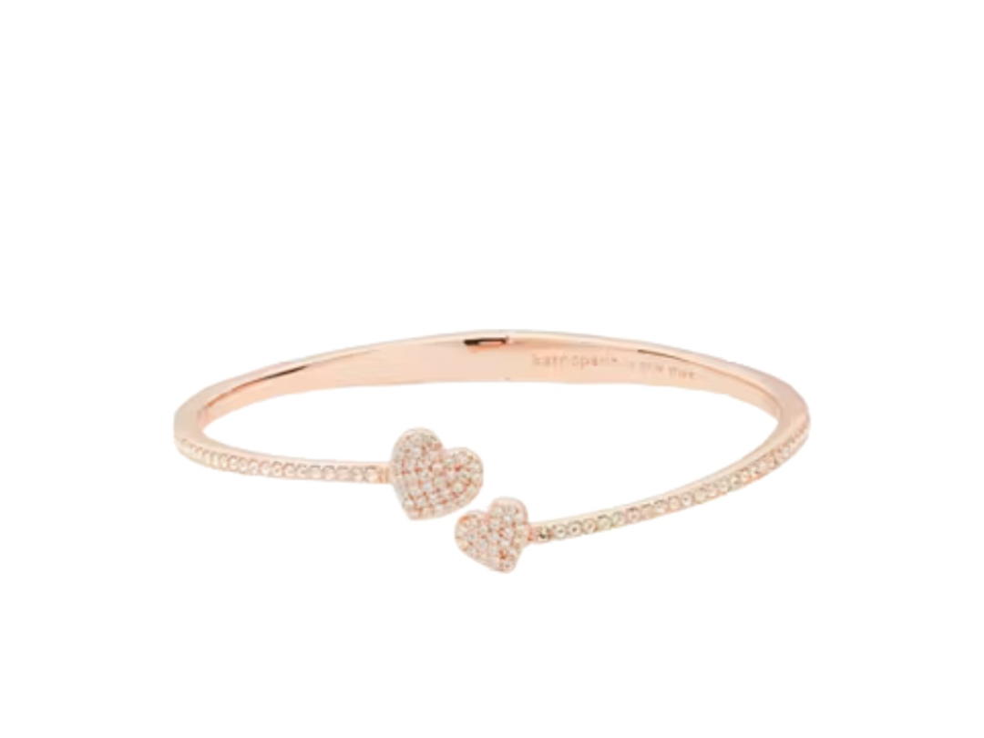 Katespade Katespade Yours Truly Pave Open Hinge Cuff Rose Gold