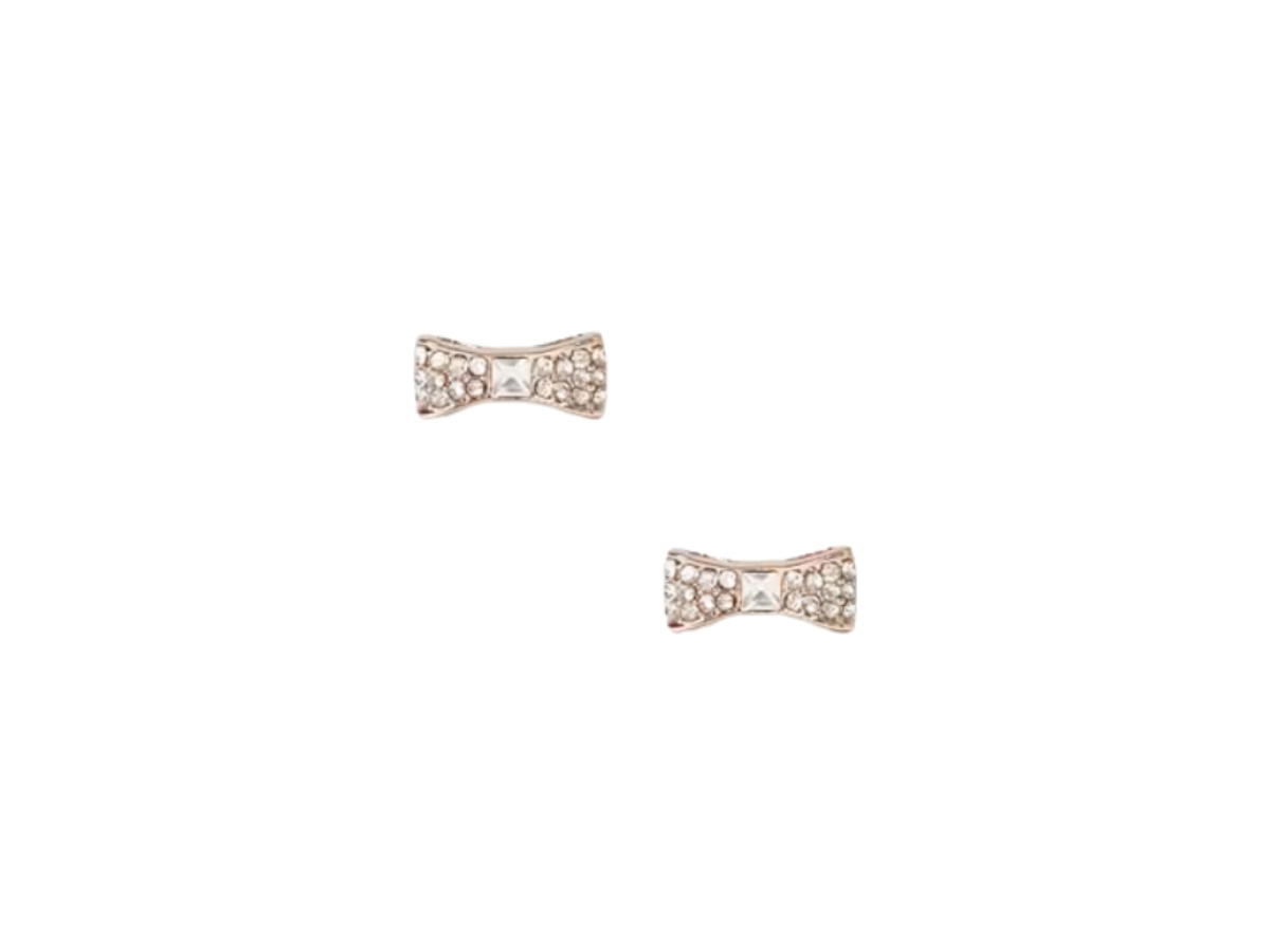 Katespade Katespade Ready Set Bow Pave Bow Studs Rose Gold