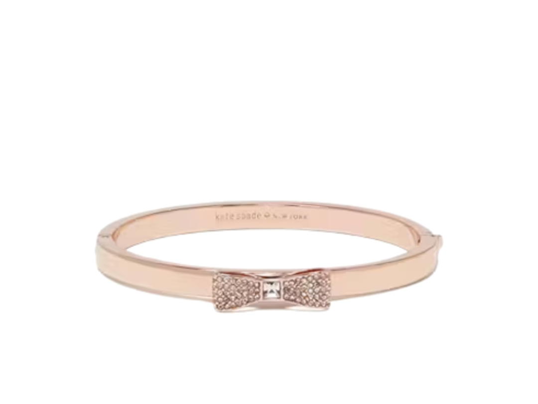 Katespade Katespade Ready Set Bow Pave Bow Bangle Rose Gold