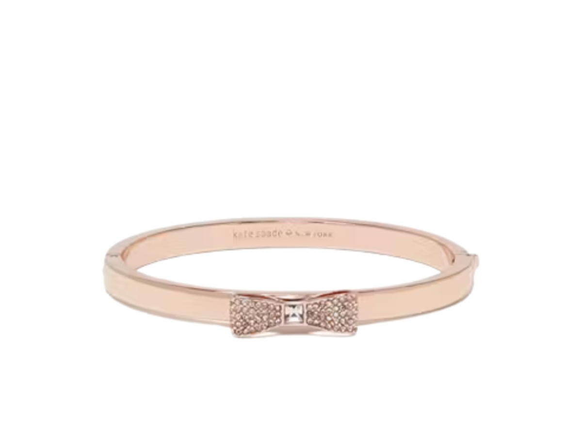 Katespade Katespade Ready Set Bow Pave Bow Bangle Rose Gold