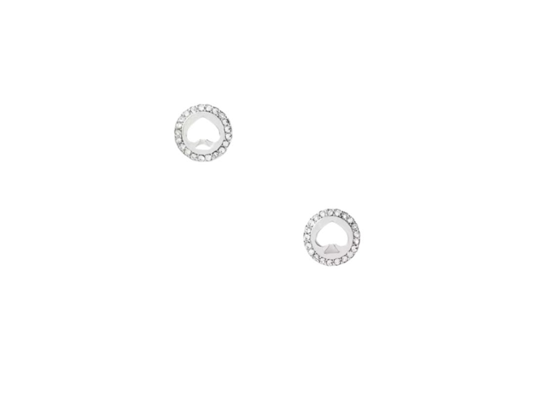 Katespade Katespade Spot The Spade Pave Halo Spade Studs Silver