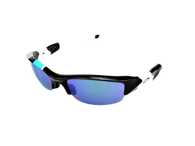 Oakley Oakley Flak 26-265J In Black-White Acetate Frame With Blue Lenses - view 2
